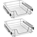 2x Küchenschublade Teleskopschublade 50cm - Küchenschrank Schrankauszug Schlafzimmerschränke Korbauszug Vollauszug (50cm) - Uisebrt