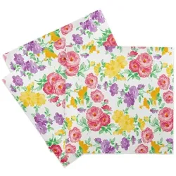 Sovie HOME Serviette Johanna aus Linclass® Airlaid 40 x 40 cm, 12 Stück - Rosen Blumen Frühling Sommer
