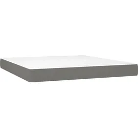vidaXL Boxspringbett mit Matratze Dunkelgrau 180x200 cm Stoff