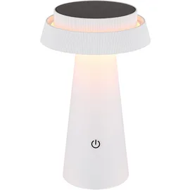 GLOBO Solarleuchte Kunststoff H 23 cm inkl. Touchdimmer weiß