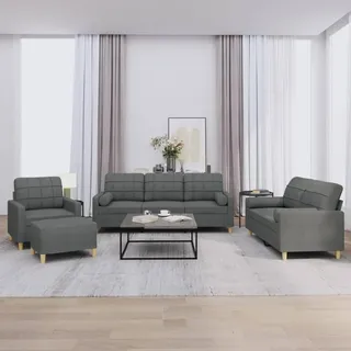 SECOLI Sofa Set 3 2 1 Wohnzimmer Sofa garnituren 3-2-1 Wohnzimmer Set Couch Lounge Couch Sofa Couch für Wohnzimmer-4-tlg-Dunkelgrau-Stoff
