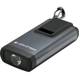 LedLenser Schlüsselbundleuchte K6R 400 Lumen | 4 GB Taschenlampe LED aufladbar | Mini Taschenlampe grau | Schlüsselanhänger Taschenlampe LED | Mini Taschenlampe aufladbar