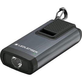 LedLenser Schlüsselbundleuchte K6R 400 Lumen | 4 GB Taschenlampe LED aufladbar | Mini Taschenlampe grau | Schlüsselanhänger Taschenlampe LED | Mini Taschenlampe aufladbar