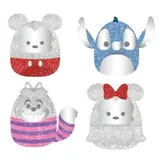 Squishmallows SQDI00234 - Disney 100 4er Set mit Micky, Stitch, Grinsekatze & Minnie, je 12,5 cm Plüschfiguren