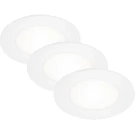 Briloner Einbauleuchte 3er Set rund weiß Kunststoff Ø8,6cm 3W
