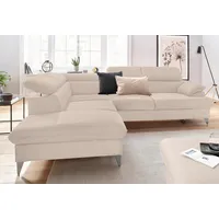 Cotta Ecksofa »Caluso L-Form«, inklusive Kopfteilverstellung, wahlweise mit Bettfunktion beige