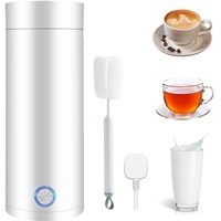 GAESHOW Tragbarer Reise Elektrisch Wasserkocher, 400ML Mini Electric Kettle, 3 in 1 Mini Auto Reisekessel für Herstellung von Tee, Kaffee, Babymilch, Weiß