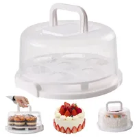 Kuchenträger runder Kuchenbehälter Frischwachtkuchenhalter mit Deckeldeck tragbares Transport-Kuchen-Aufbewahrungstablett für Kuchen, Kekse und Brot