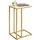 luxuskollektion C-Form Beistelltisch Marmorfarbe Holzbretter goldener Metallrahmen