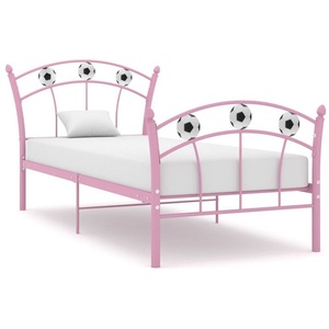 vidaXL Einzelbett vidaXL Einzelbett mit Fußball-Design 90x200cm Metallbett Bett mehrere Auswahl rosa