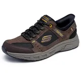 SKECHERS Oak Canyon Consistent Winner Slip-InTurnschuhe, Brown Leather/Textile/Synthetic/Black Trim, 48.5 EU