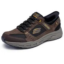 SKECHERS Oak Canyon Consistent Winner Slip-InTurnschuhe, Brown Leather/Textile/Synthetic/Black Trim, 48.5 EU