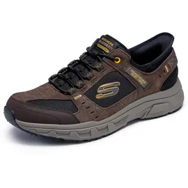 SKECHERS Oak Canyon Consistent Winner Slip-InTurnschuhe, Brown Leather/Textile/Synthetic/Black Trim, 48.5 EU