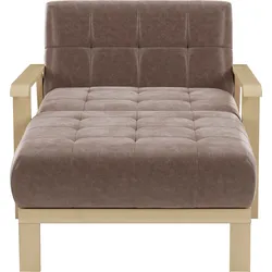 Recamiere SIT & MORE "Billund", grau (taupe), B:109cm H:88cm T:185cm, 100% Polyester, Sofas, Armlehnen aus Buchenholz in natur, verschiedene Bezüge und Farben