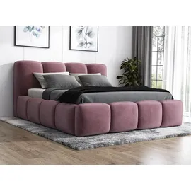 A&J MöbelLand Polsterbett DONA-OM 90 x 200 cm rosa