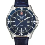 Swiss Alpine Military Herren Uhr Analog Quarz 7040.1535SAM Leder - Blau/Blau