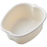 Fußwanne, groß, Kunststoff, tragbar, für Fußnägel, Knöchel, Beige, 37,3 x 33 x 15 cm