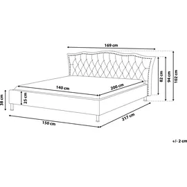 Beliani Bett 140 x 200 cm Weiß