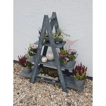 Promadino Pflanzentreppe Maxi Dekoleiter 137 x 31 x 120 cm grau