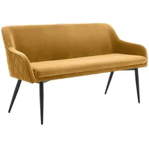 SalesFever Sitzbank Komfortable Sitzbank Samt Senfgelb 160 x 85 x 61 cm