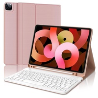 FOGARI Tastatur Hülle für iPad Pro 11 - Tastatur für iPad Air 5/Air 4 10.9'' - Schutzhülle mit Pencil Halter, Magnetisch Abnehmbarer Tastatur mit QWERTZ Layout für iPad Pro 11 4./3./2./1 Gen,Roségold