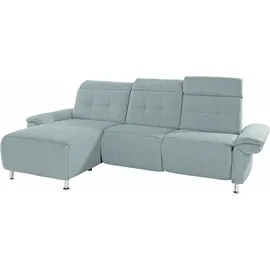 PLACES OF STYLE Ecksofa »Manhattan L-Form« 2 Sitze mit elektrischer Relaxfunktion, verstellbare Armlehnen blau