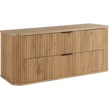 3e 3xe living.com 3xE Living Badezimmerschrank,, Eiche, Schwarz, Kunststoff, 2 Schubladen, 120x51.7x41.5 cm, Badezimmer, Badezimmerschränke, Waschbeckenunterschränke