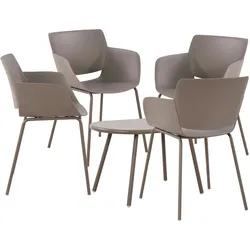 CLP Sitzgruppe Velvena taupe/4 Stühle