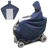 WEGREAT Regenponcho für Elektrofahrzeuge: 165 x110 x175cm Mobility Scooter Regenschutz für Rollstühle, Elektroroller, Universal Wasserdicht Regenponcho mit Reflektierende Streifen Durchsichtigem Pane