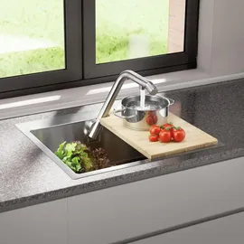 Naber Einbauspüle Set (Spüle u. Armatur Turno) - Silber