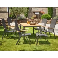 MWH Das Original Reno Gartenmöbel-Set 7tlg. Silber