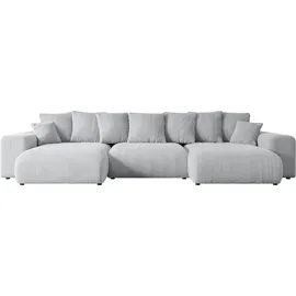 altdecor Ecksofa U-Form mit Schlaffunktion 3-Sitzer Grau