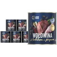 JOHN DOG Nassfutter Berry Line Junior Rindfleisch mit Kaninchen und Brombeeren 6x800g - Getreidefrei Hundefutter mit 96% Fleisch und Innereien mit Brühe - Für Welpen Aller Rassen