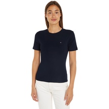 Tommy Hilfiger Damen T-Shirt Kurzarm New Slim Cody Rundhalsausschnitt, Blau (Desert Sky), M