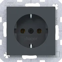 Hager Schuko-Steckdose 2 St. Anthrazit Matt