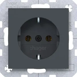 Hager Schuko-Steckdose 2 St. Anthrazit Matt
