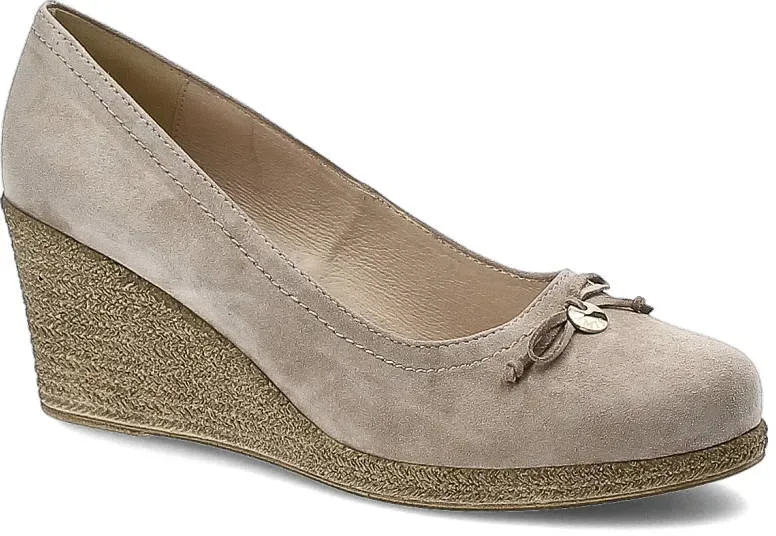 Beige Halbschuhe Gamis Damenschuhe mit Keilabsatz, 40