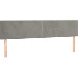 vidaXL Boxspringbett mit Matratze & LED Hellgrau 180x200 cm Samt