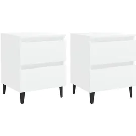 vidaXL Nachtschrank 2 Stk. 40 x 35 x 50 cm Weiß