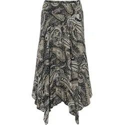 bonprix Rock mit asymmetrischem Saum, schwarz, 48