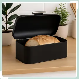 Relaxdays Brotkasten mit Deckel und Brotbeutel Hellbraun,Schwarz