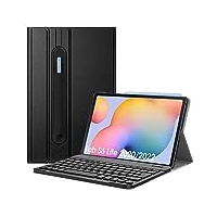 Fintie Tastatur Hülle für Samsung Galaxy Tab S6 Lite 10,4 Zoll 2024/2022/2020 Tablet - Keyboard Cover mit Magnetisch Abnehmbarer Deutscher Bluetooth Tastatur, Schwarz