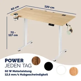 CASARIA Höhenverstellbarer Schreibtisch Beige