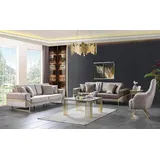 JV Möbel Design Modernes Wohnzimmer Set Sofagarnitur 2x 3-Sitzer Sofas Sessel, Wohnzimmer