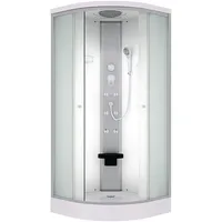 AcquaVapore D10-00M0 Fertigdusche 80 x 80 cm rechts weiß Sicherheitsglas ESG