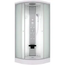 AcquaVapore D10-00M0 Fertigdusche 80 x 80 cm rechts weiß Sicherheitsglas ESG