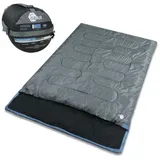 your GEAR 2 Mann Schlafsack Marin -7°C Deckenschlafsack 220x150 cm - Teilbar in 2 Einzelschlafsäcke - 3 Jahreszeiten Camping - Komfort +11 °C/Extrem -7 °C