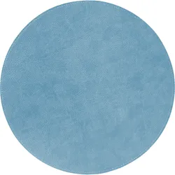 Stil Casa, Set von 12 einfarbigen Untersetzern, genähtes Polyurethan, Ø 30 cm, Dollar-Oberfläche in blauer Farbe (Himmel).