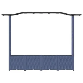 vidaXL Hochbeet mit Rankgitter und Dach 204 x 40 x 141 cm Grau