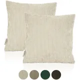 lycce 2er Set Kissenbezug aus trendigem Cordstoff (40 x 40 cm)